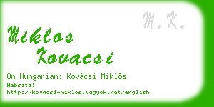 miklos kovacsi business card