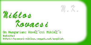miklos kovacsi business card